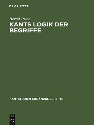 cover image of Kants Logik der Begriffe